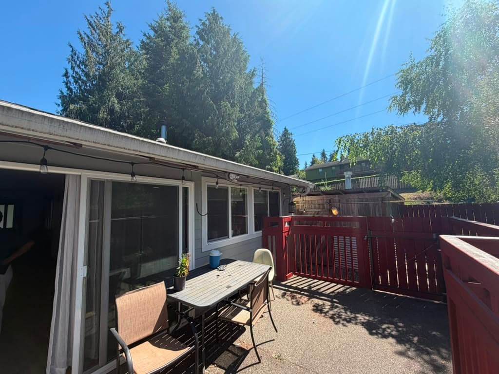 Outdoor patio area at Victory Gardens Adult Family Home